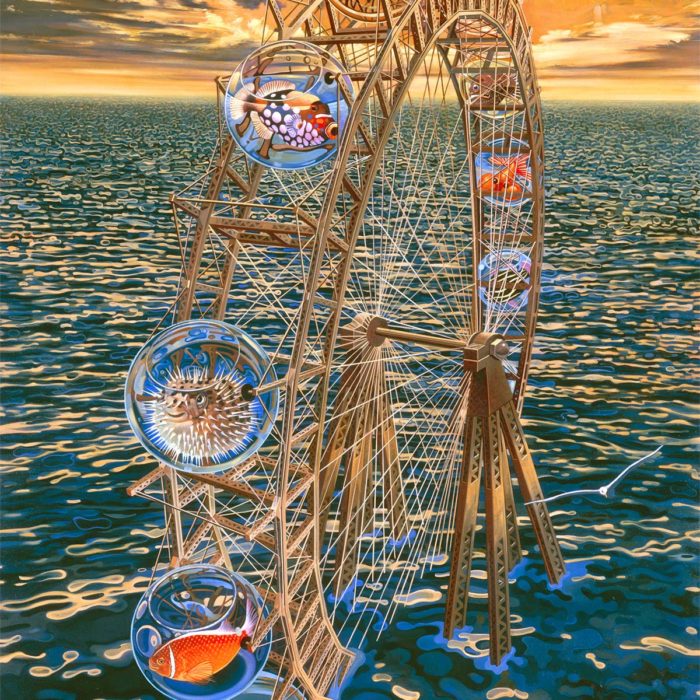 Fish Ferris Wheel Painting by Victor Stabin