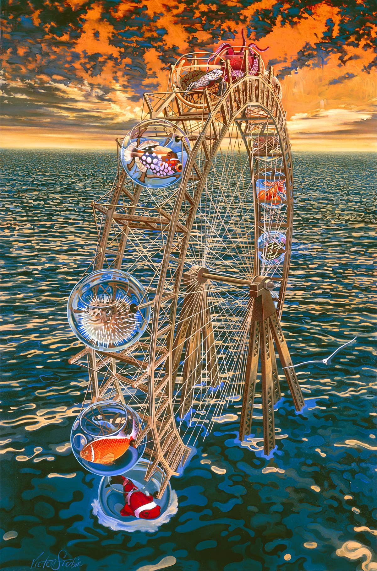 Fish Ferris Wheel Print