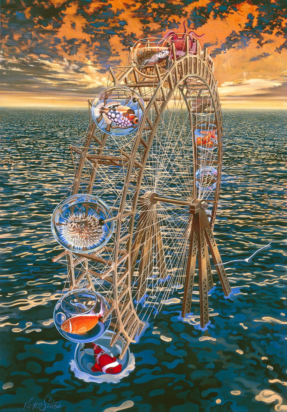 Fish Ferris Wheel Print for Organizations